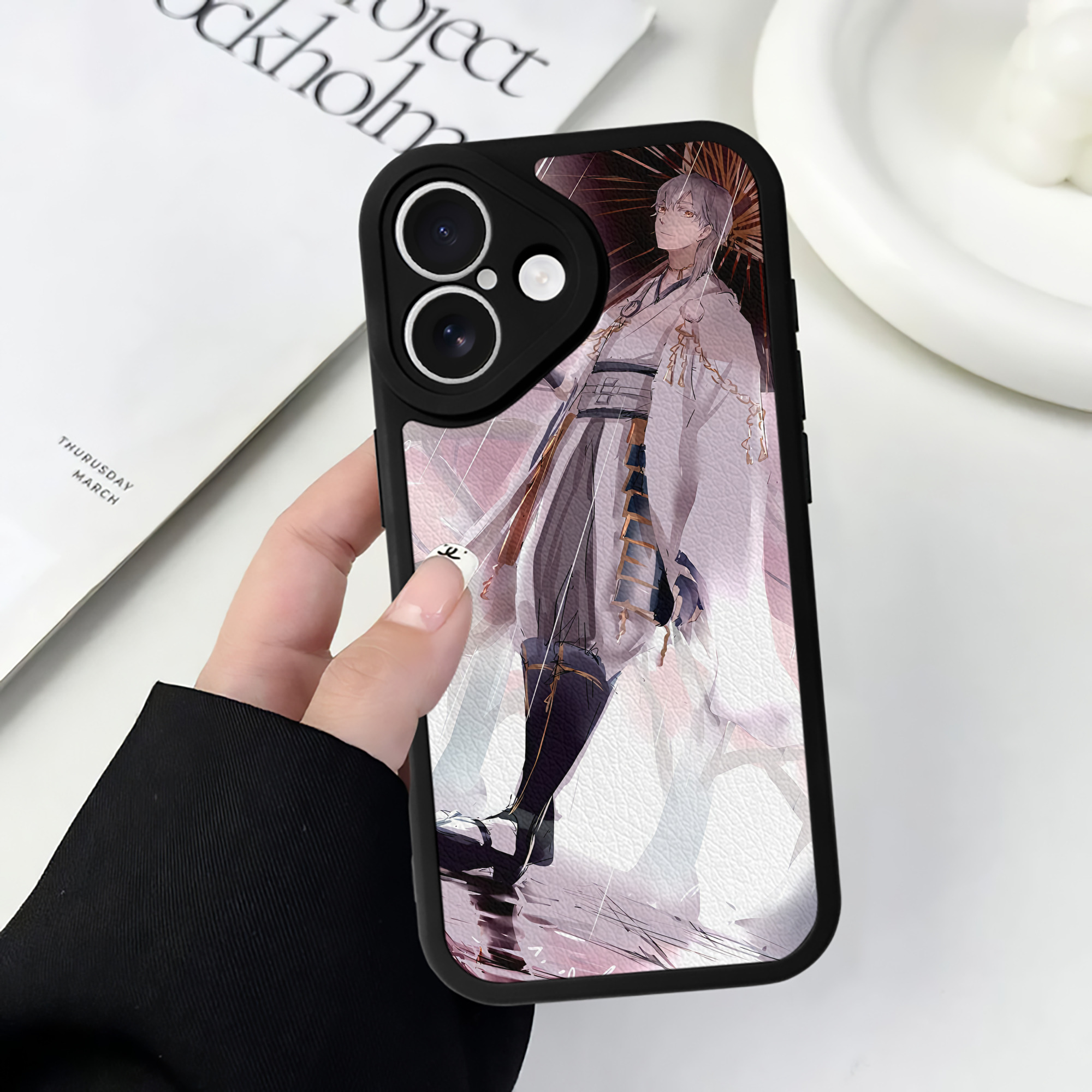 （画像用） 刀剣乱舞 Touken Ranbu 【iPhone 16シリーズ対応】シリコンスマホケース（レザー調） 材質：シリコン
